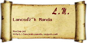 Lancsák Manda névjegykártya